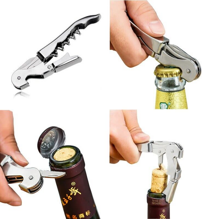 Corkscrew with Foil Knife Bottle Opener Capsule Cutter, 12cm