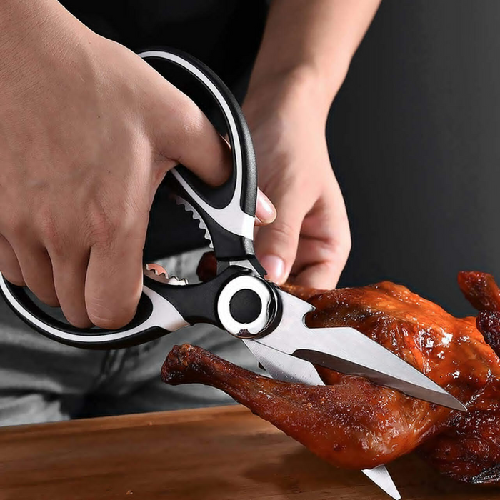 Kitchen Scissors Stainless Steel Black and Red Multi-Function