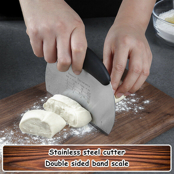 Stainless Steel Dough Scraper Pastry Cutter with Scale for Baking Use