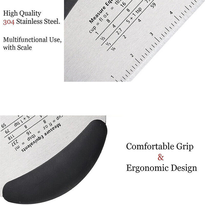 Stainless Steel Dough Scraper Pastry Cutter with Scale for Baking Use