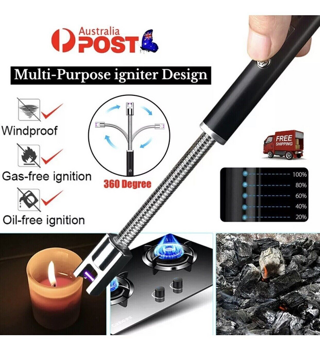 USB Rechargeable Plasma Arc Lighter with 360° Flexible Neck