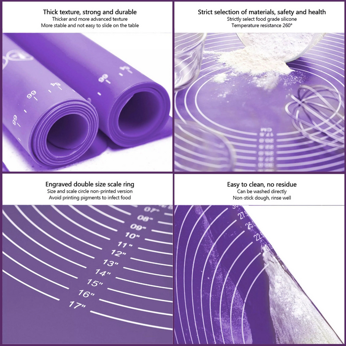 Silicone Rolling Mat Food Grade Non Stick with Measurement Scales