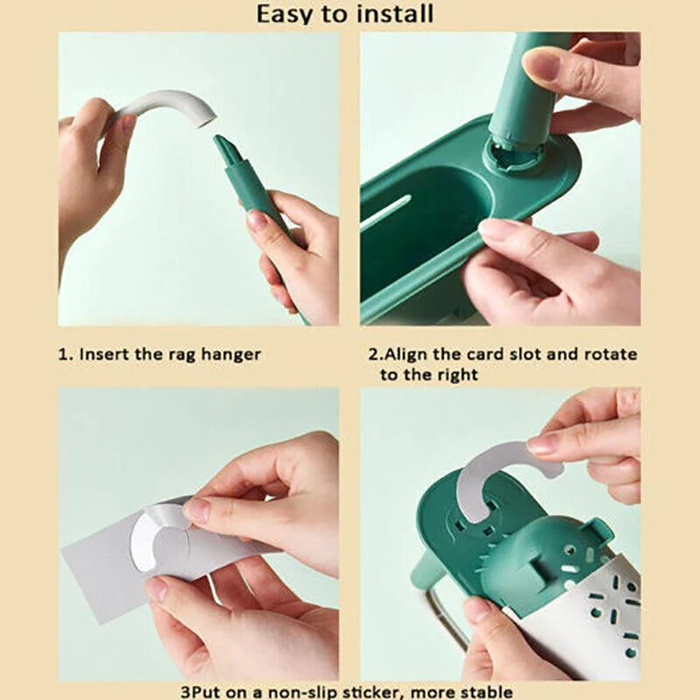 Telescopic Sink Rack Holder Expandable Storage Drain Basket