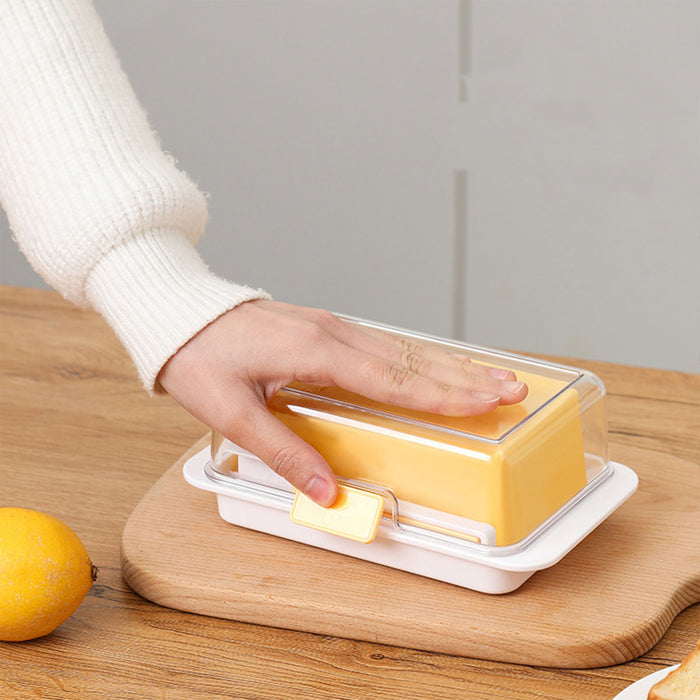 Butter Storage Box with Spoon Airtight Grid PP 280g