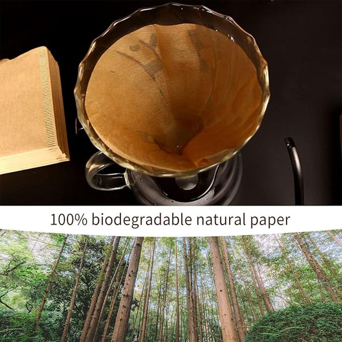 100 Pcs Conical Coffee Filter Paper Virgin Wood Pulp