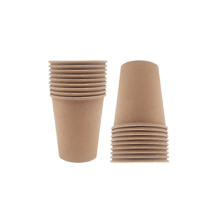 500 Pcs 9oz Disposable Paper Cups Kraft Brown Leak Proof