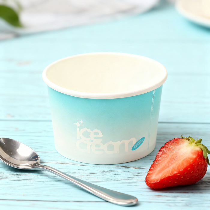 100 Pcs 4oz Paper Ice Cream Cups Waterproof Oil-Proof
