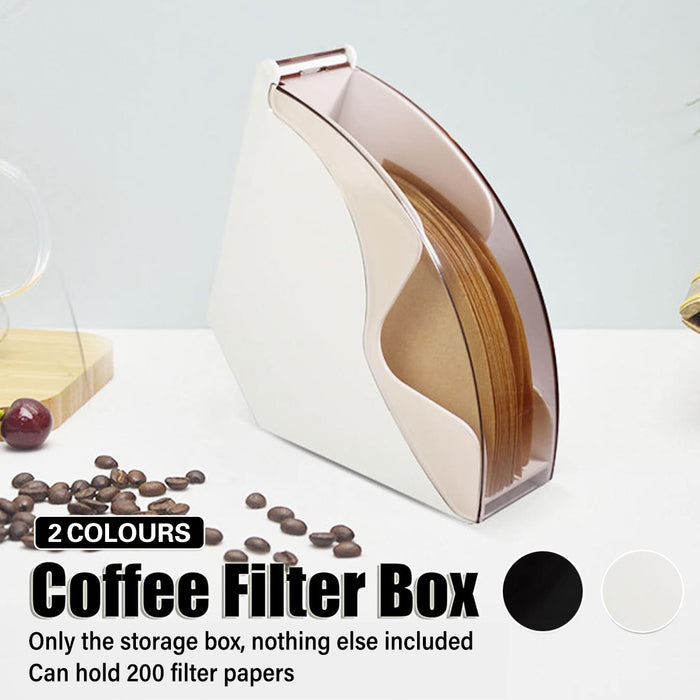 Acrylic Coffee Filter Storage Box Sealed Lid Holds 200