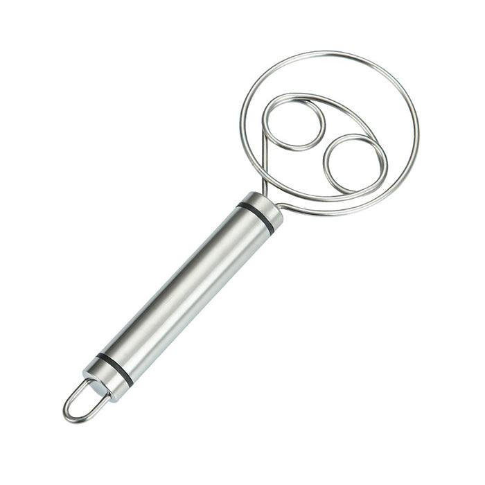 Stainless Steel Double Coil Flour Mixer with Ergonomic Handle Silver