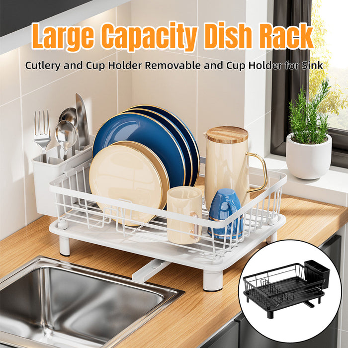 Multifunctional Dish Rack with Sink Drain Tray Organizer