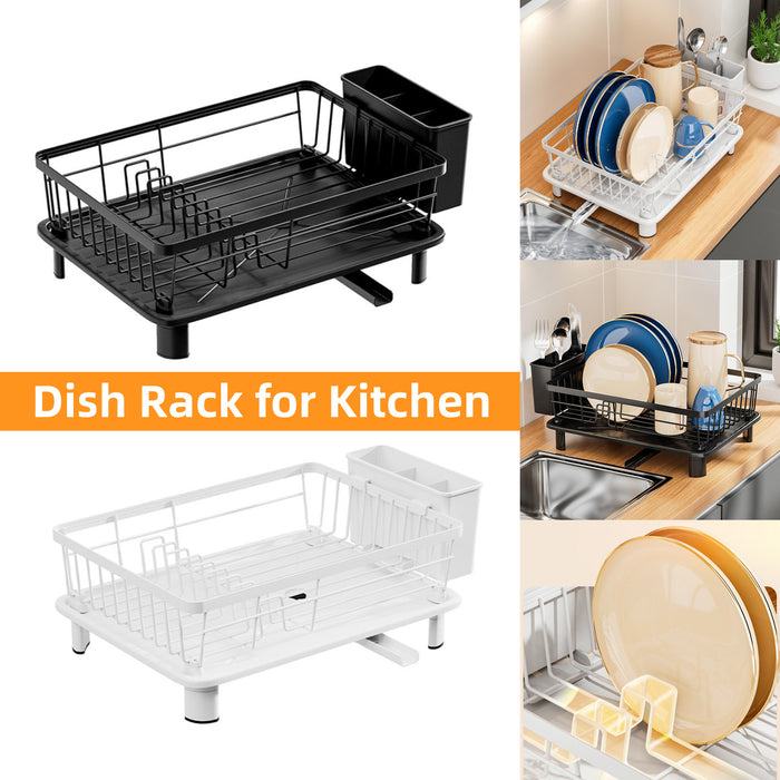 Multifunctional Dish Rack with Sink Drain Tray Organizer