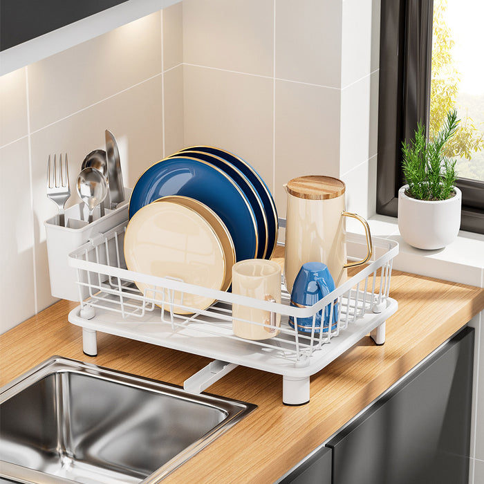 Multifunctional Dish Rack with Sink Drain Tray Organizer