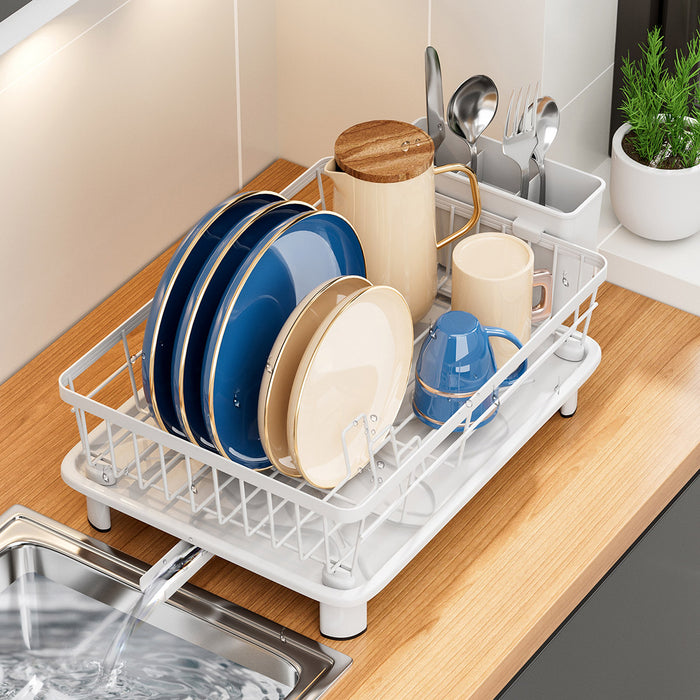 Multifunctional Dish Rack with Sink Drain Tray Organizer