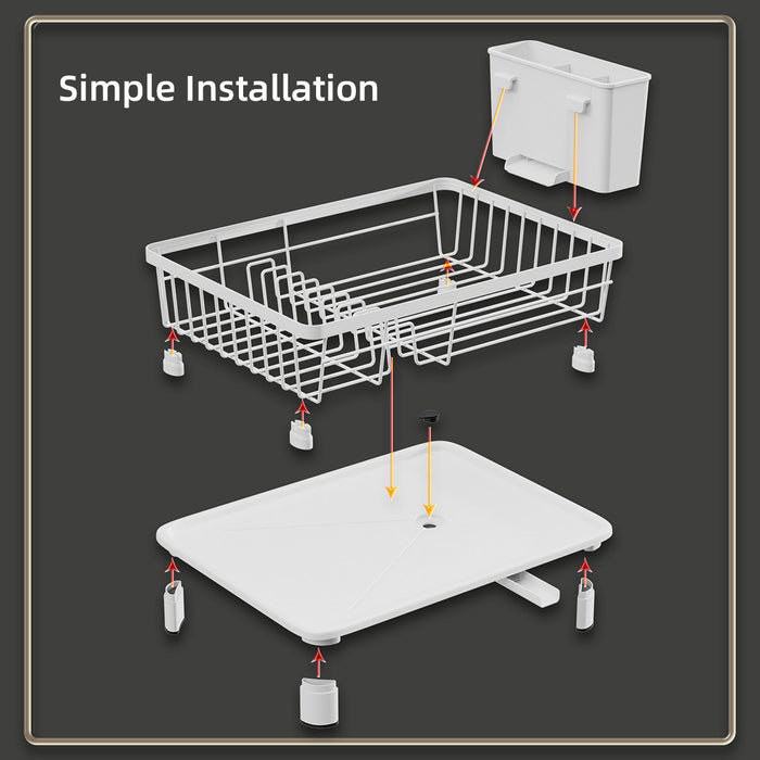 Multifunctional Dish Rack with Sink Drain Tray Organizer
