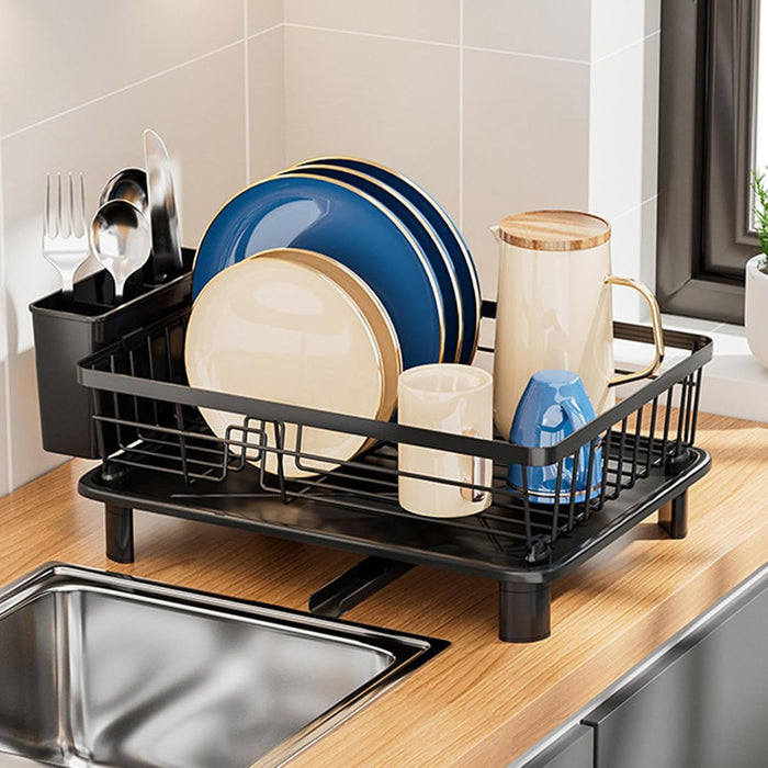 Multifunctional Dish Rack with Sink Drain Tray Organizer