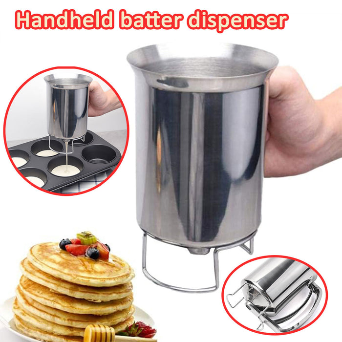 Stainless Steel Handheld Batter Dispenser Cake Funnel Mixing Separator Tool AU