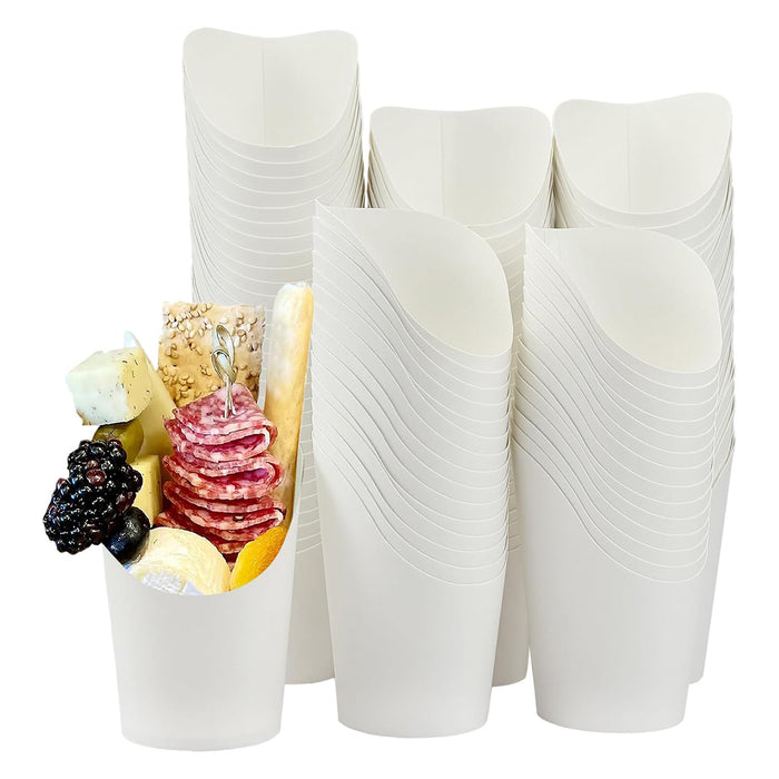 100 Pcs French Fry Cups White Oil Resistant 12oz 14oz 16oz