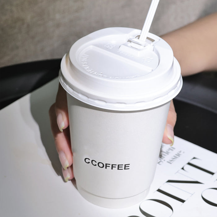 50 Pcs Disposable Coffee Cup Lids Flip-Top 9cm Food Grade