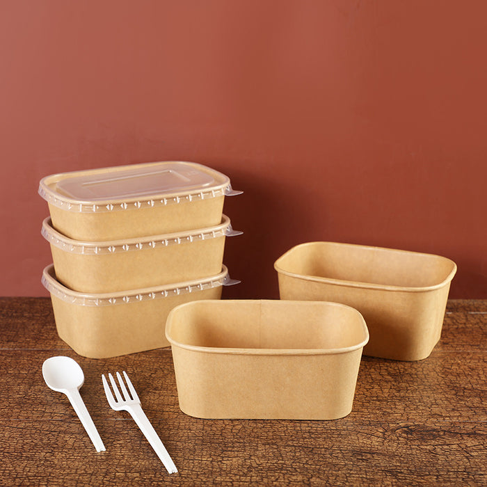 50pcs Kraft Paper Food Containers Lunch Boxes for Takeout