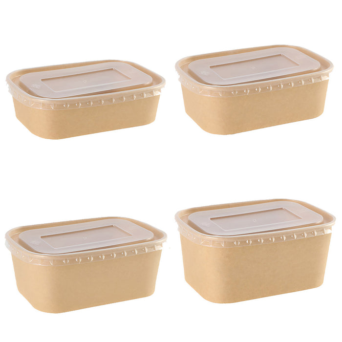 50pcs Kraft Paper Food Containers Lunch Boxes for Takeout