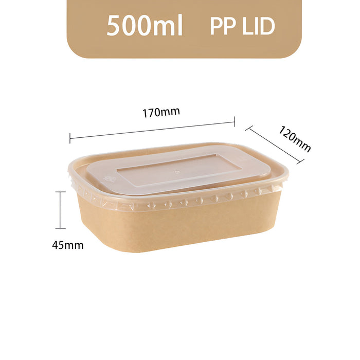 50pcs Kraft Paper Food Containers Lunch Boxes for Takeout