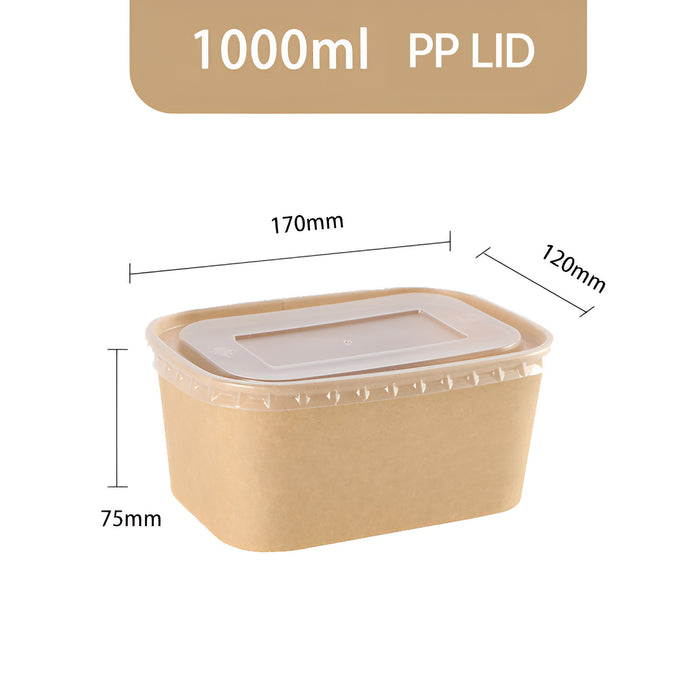 50pcs Kraft Paper Food Containers Lunch Boxes for Takeout