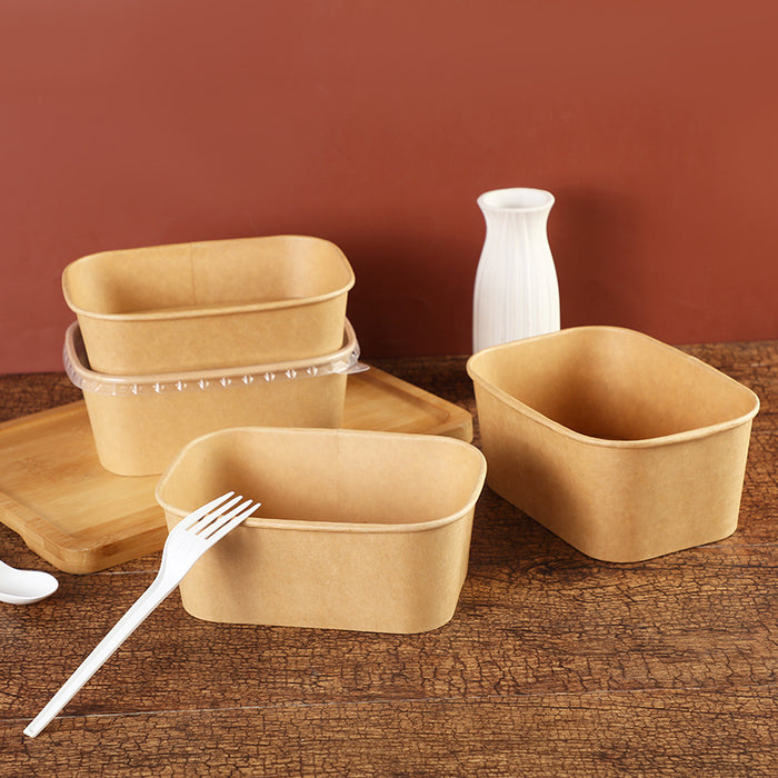 50pcs Kraft Paper Food Containers Lunch Boxes for Takeout