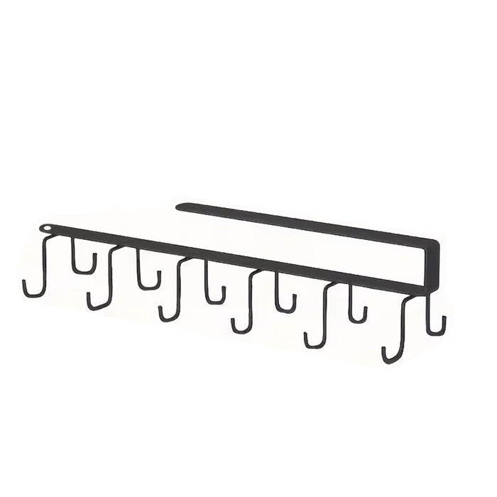 2 Pcs Punch Free Cup Holder Rack Double Row Hooks Kitchen