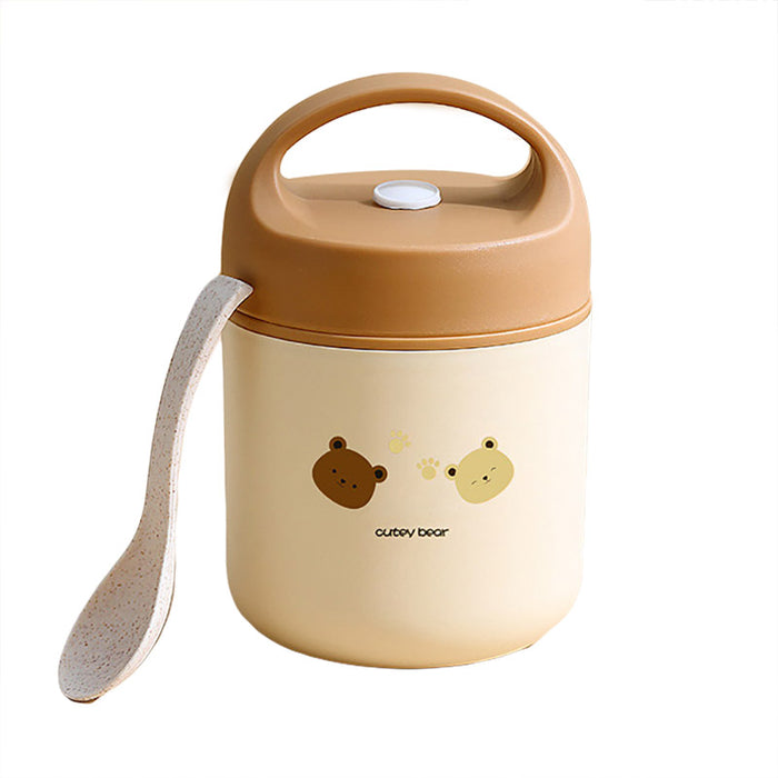 460ml Bear Insulated Soup Container Stainless Steel with Handle