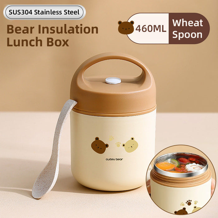 460ml Bear Insulated Soup Container Stainless Steel with Handle