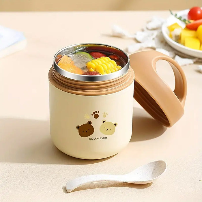 460ml Bear Insulated Soup Container Stainless Steel with Handle