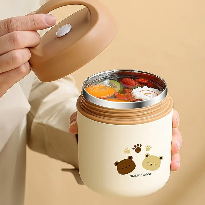 460ml Bear Insulated Soup Container Stainless Steel with Handle