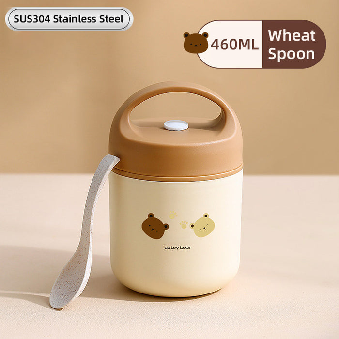 460ml Bear Insulated Soup Container Stainless Steel with Handle