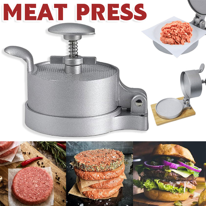 Flip Top Burger Press Meat Patty Maker Spring Plunger