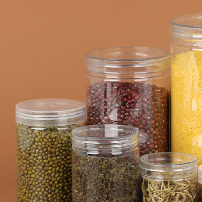 50 Pcs Wide Mouth Plastic Storage Bottles Airtight Screw Top Lids