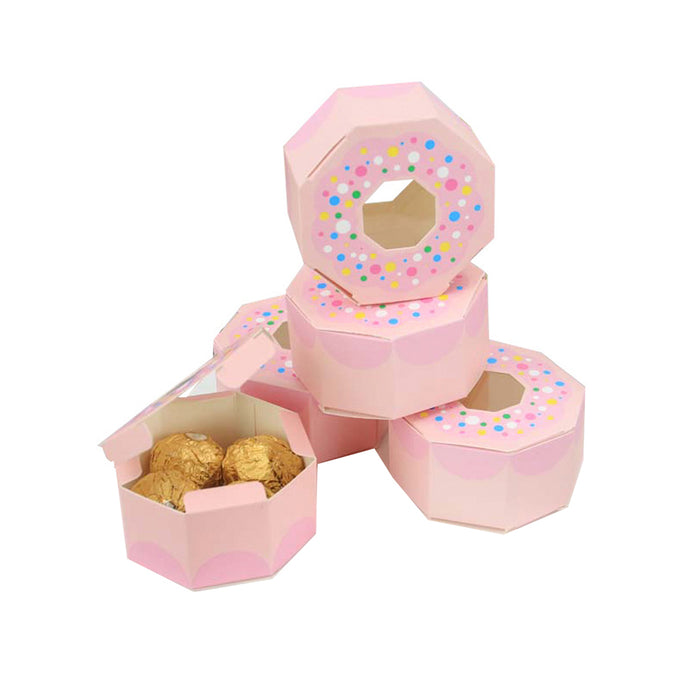 100PCS Doughnut Polygon Candy Boxes – Fun Party Gift Packaging