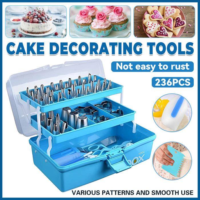 236 Pcs Cake Decorating Tools Kit with Piping Tips and Bags