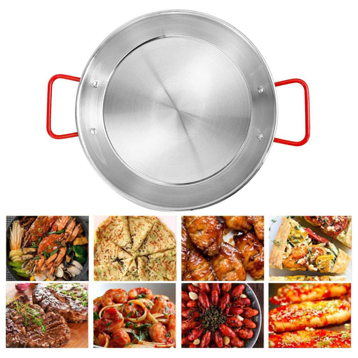 Stainless Steel Seafood Plate with Red Handle 304 Food-Grade 24 to 30 cm