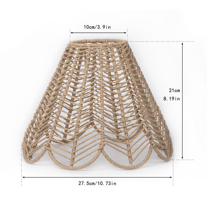 Paper Rope Chandelier Cover Khaki Hand Woven Country Style