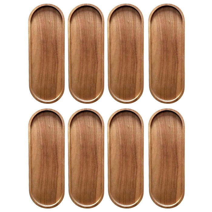 8 Pcs Wooden Serving Tray for Cake Snacks and Dim Sum 29 x 10.5 cm