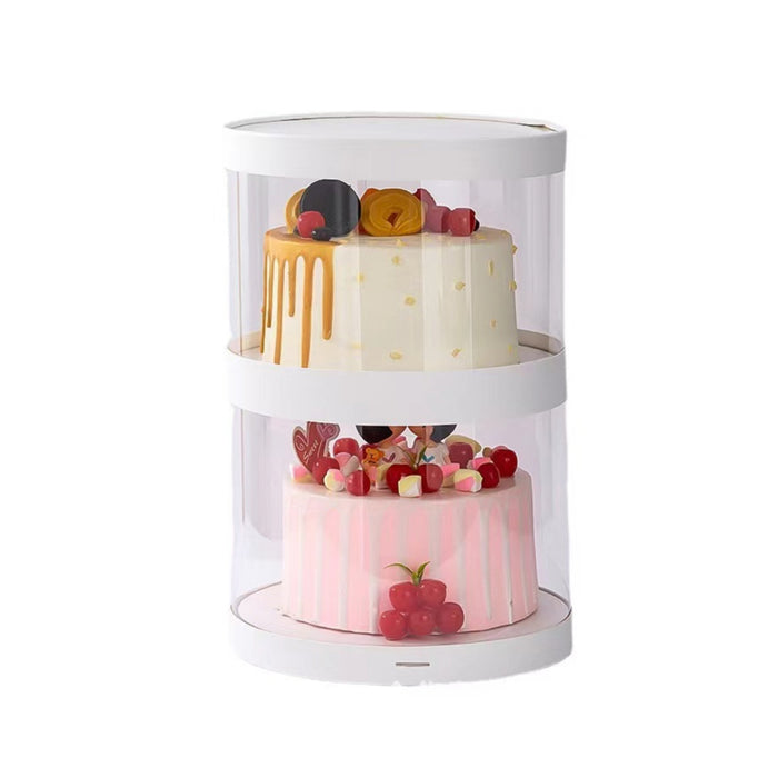 10 Pcs Transparent Round Cupcake Box Single or Double Layer