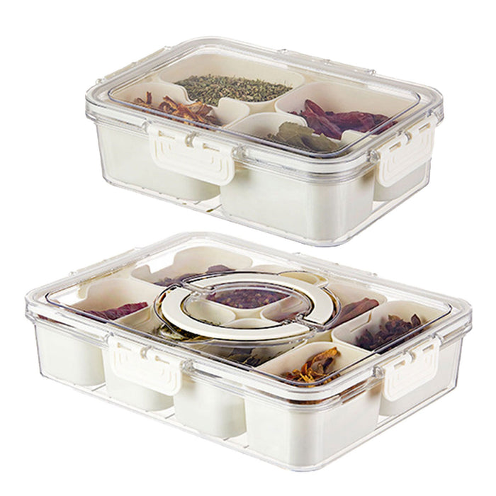 Airtight Food Grade Storage Box Multi Compartment White Clear Lid