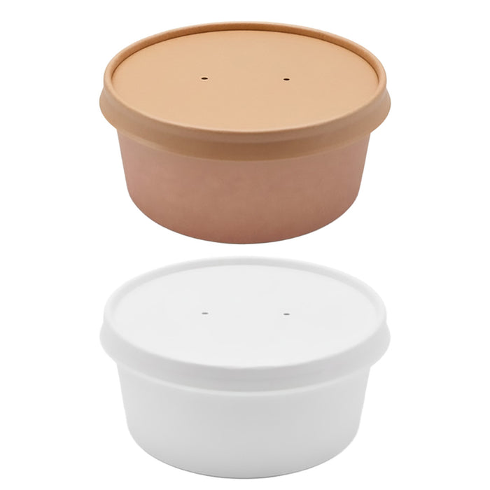 50 Pcs Disposable Paper Bowls 750ml With Lids for Takeout