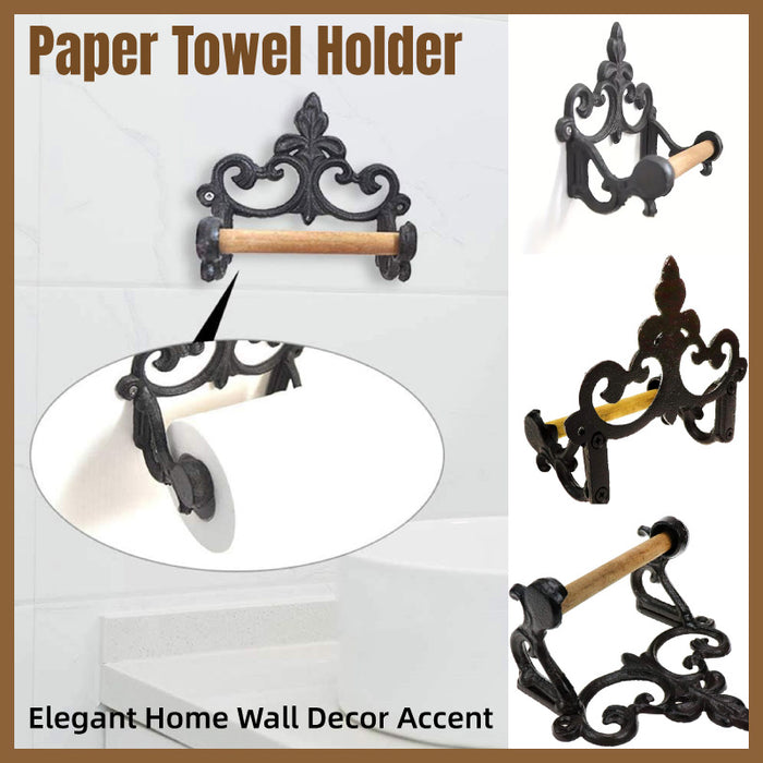 Vintage Cast Iron Toilet Paper And Towel Holder Wall Mounted