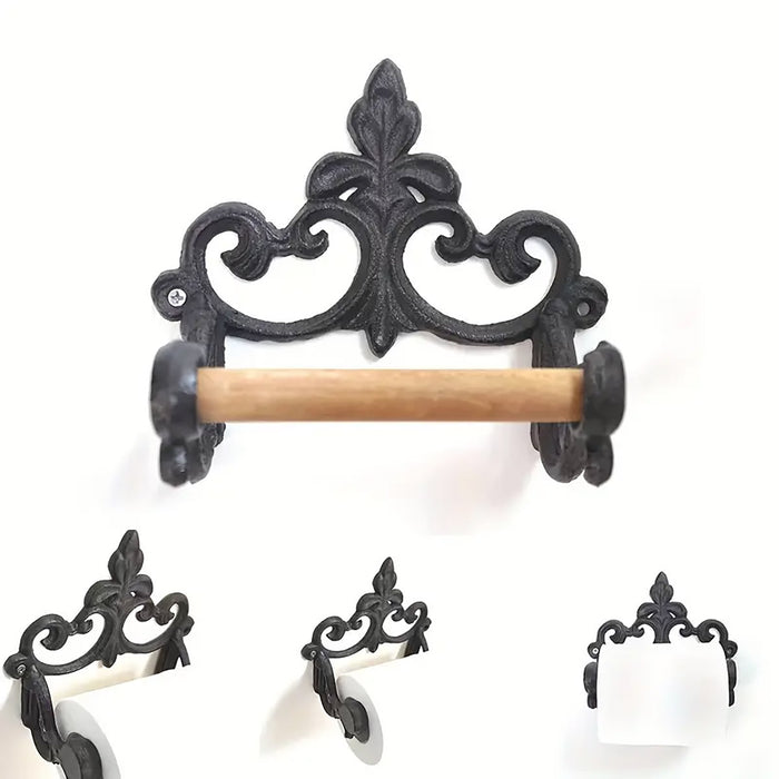 Vintage Cast Iron Toilet Paper And Towel Holder Wall Mounted