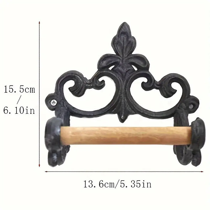 Vintage Cast Iron Toilet Paper And Towel Holder Wall Mounted