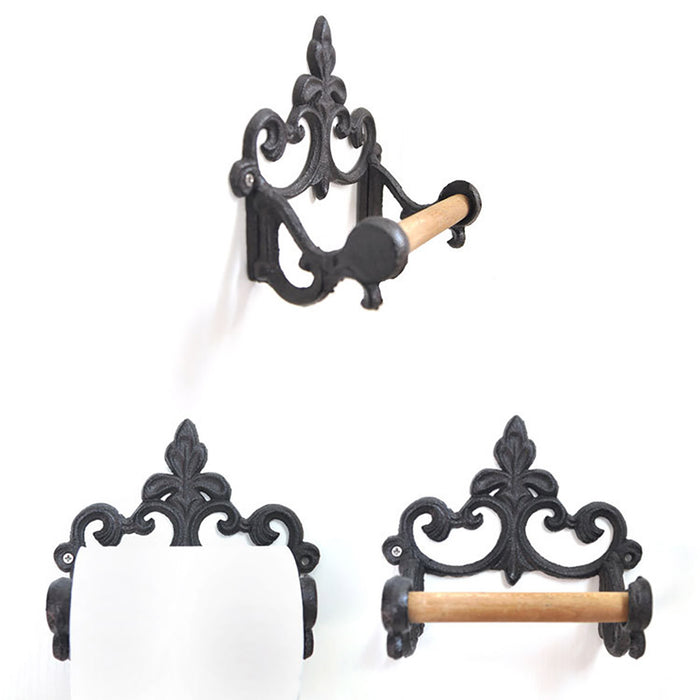 Vintage Cast Iron Toilet Paper And Towel Holder Wall Mounted
