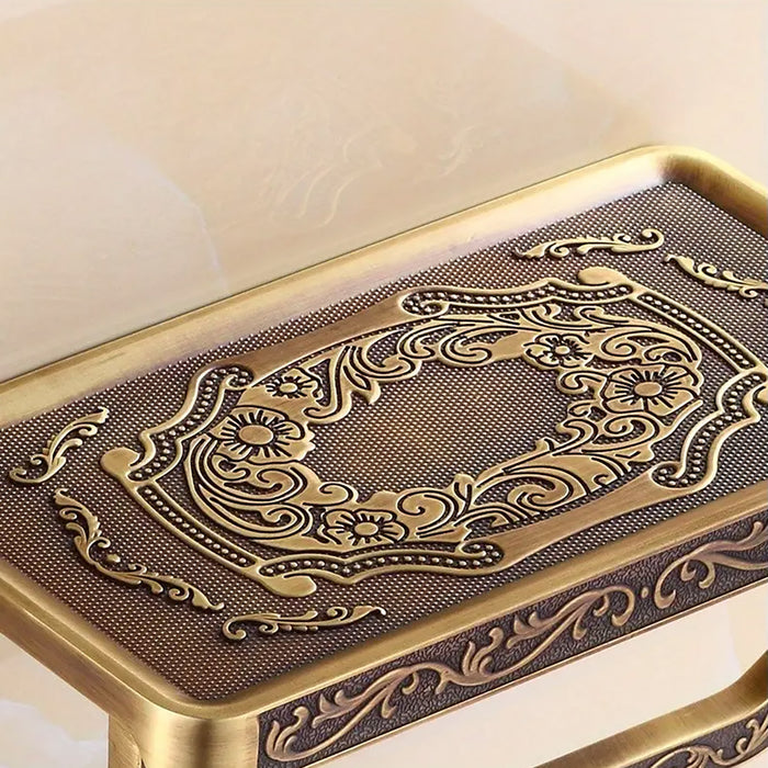 Aluminum Wall Mounted Toilet Paper Holder with Phone Shelf