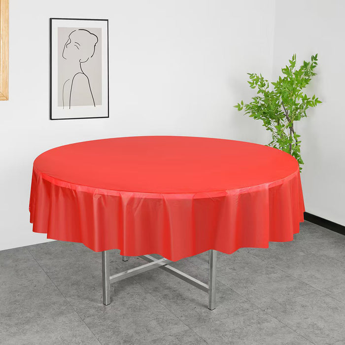 10 Pcs Round PEVA Tablecloths Waterproof Oil-Resistant 213 cm