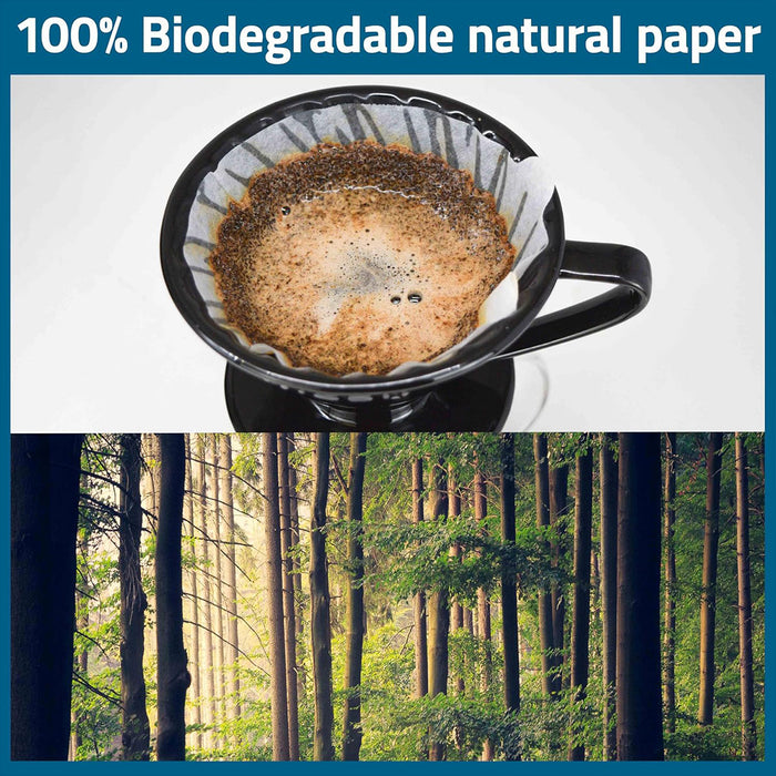 100 Pcs Conical Coffee Filter Paper Virgin Wood Pulp